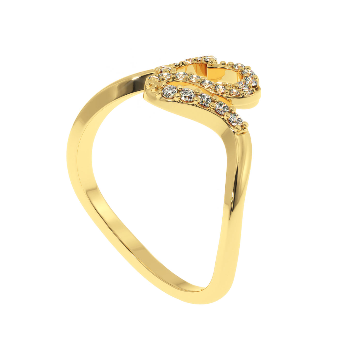 0.20 CT Lab Grown Diamond Snake Heart Ring – 14K Gold